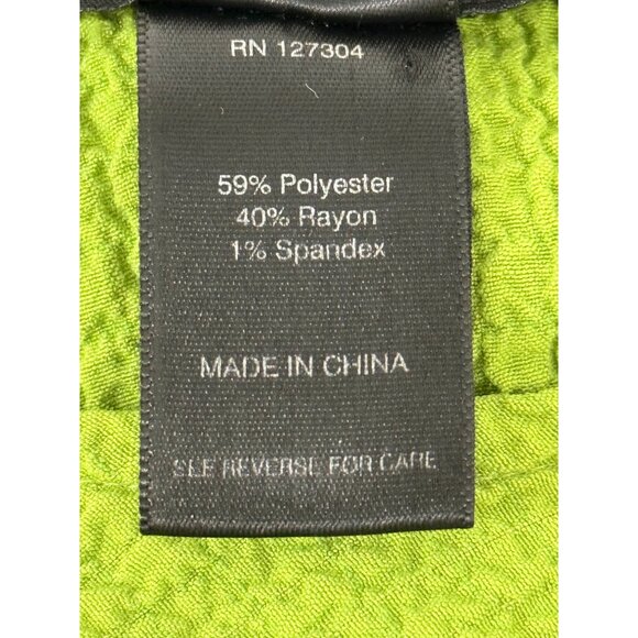 Ali Miles Womens Dress Textured 3/4 Sleeve V-Neck Lagenlook Green Size L - Picture 7 of 8